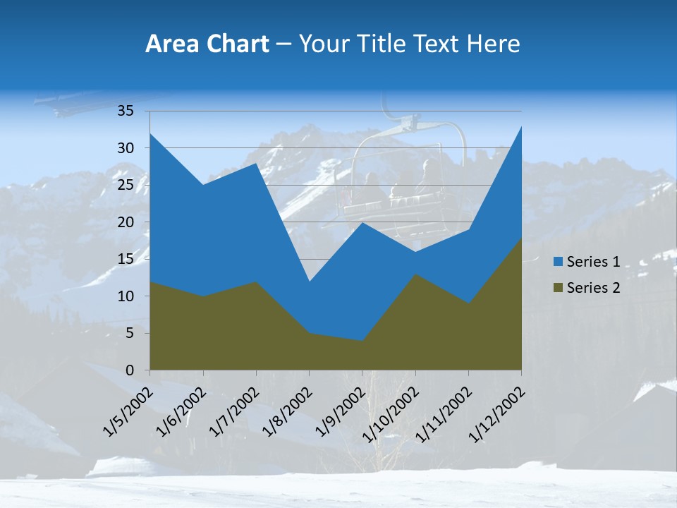A Group Of People Riding A Ski Lift Over A Snow Covered Mountain PowerPoint Template