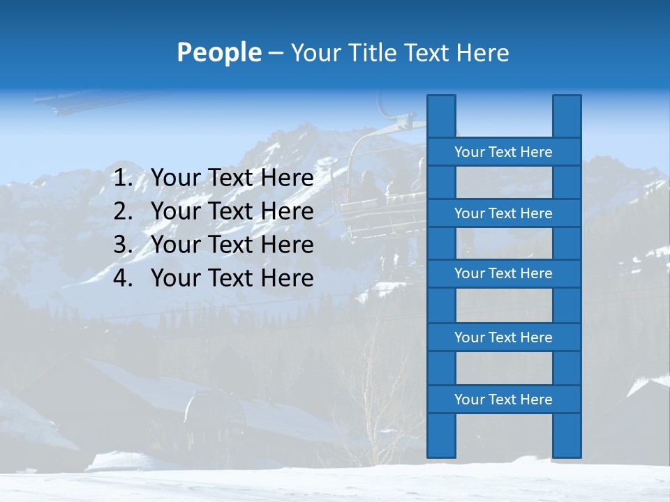 A Group Of People Riding A Ski Lift Over A Snow Covered Mountain PowerPoint Template