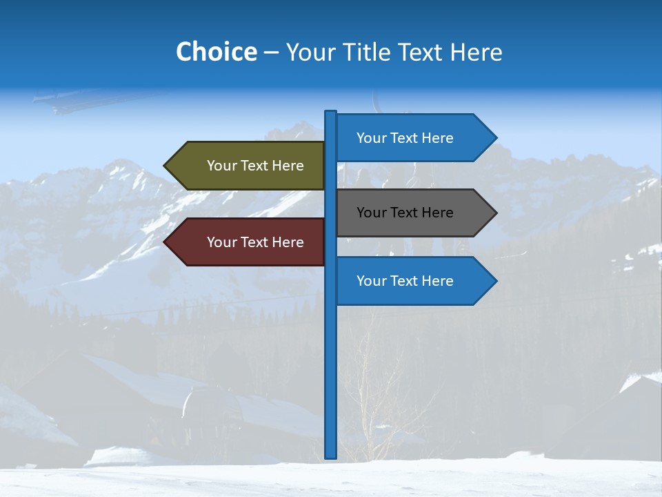 A Group Of People Riding A Ski Lift Over A Snow Covered Mountain PowerPoint Template
