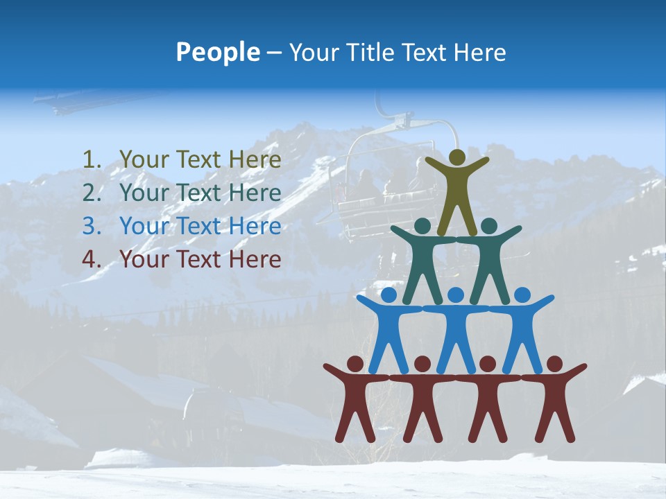 A Group Of People Riding A Ski Lift Over A Snow Covered Mountain PowerPoint Template