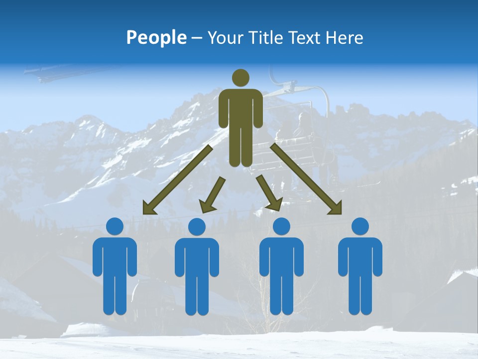 A Group Of People Riding A Ski Lift Over A Snow Covered Mountain PowerPoint Template