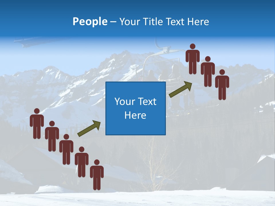A Group Of People Riding A Ski Lift Over A Snow Covered Mountain PowerPoint Template