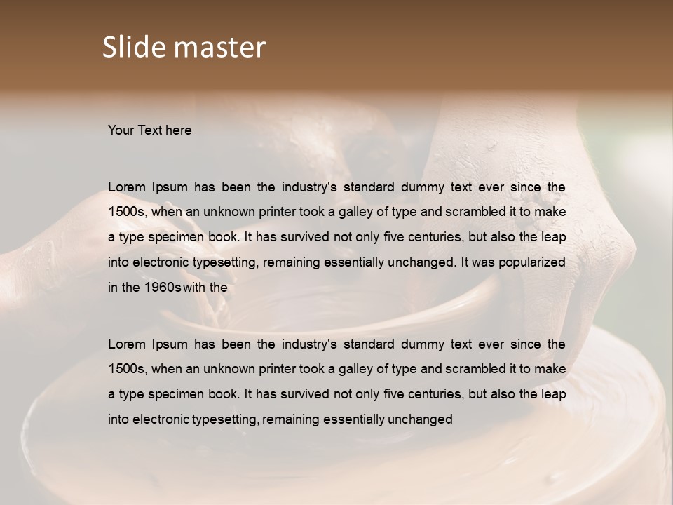 A Potters Hands Guiding A Child Hands To Help Him To Work With The Ceramic Wheel See Similar Photos In My Portfolio. PowerPoint Template