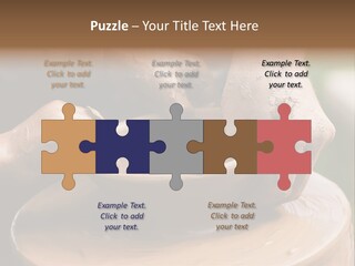 A Potters Hands Guiding A Child Hands To Help Him To Work With The Ceramic Wheel See Similar Photos In My Portfolio. PowerPoint Template