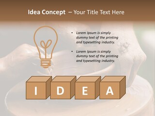 A Potters Hands Guiding A Child Hands To Help Him To Work With The Ceramic Wheel See Similar Photos In My Portfolio. PowerPoint Template