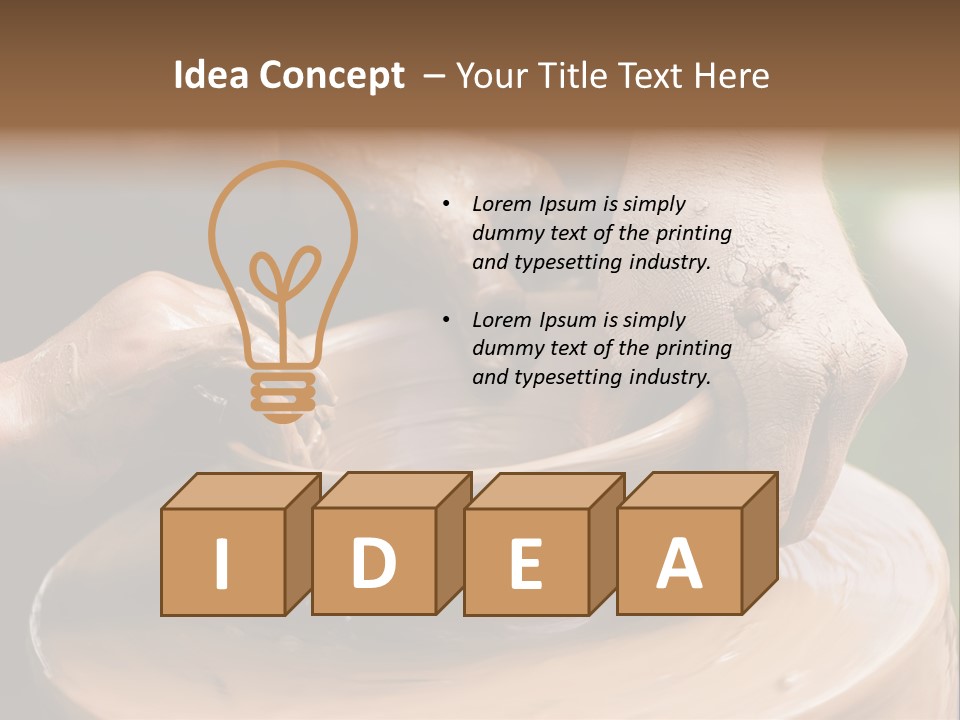 A Potters Hands Guiding A Child Hands To Help Him To Work With The Ceramic Wheel See Similar Photos In My Portfolio. PowerPoint Template