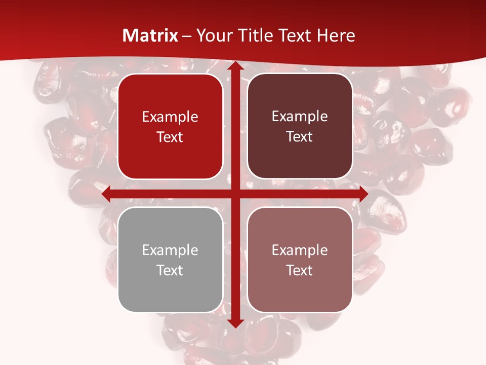 Heart Shaped Pomegranate Seeds, High Key, Vivid And Detailed PowerPoint Template