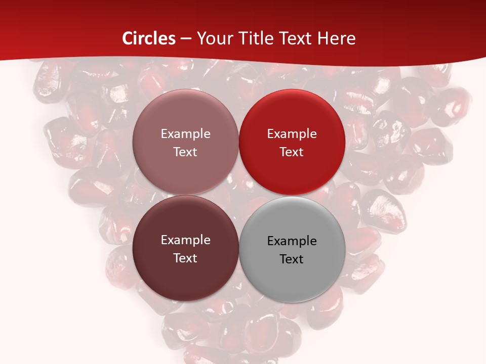 Heart Shaped Pomegranate Seeds, High Key, Vivid And Detailed PowerPoint Template