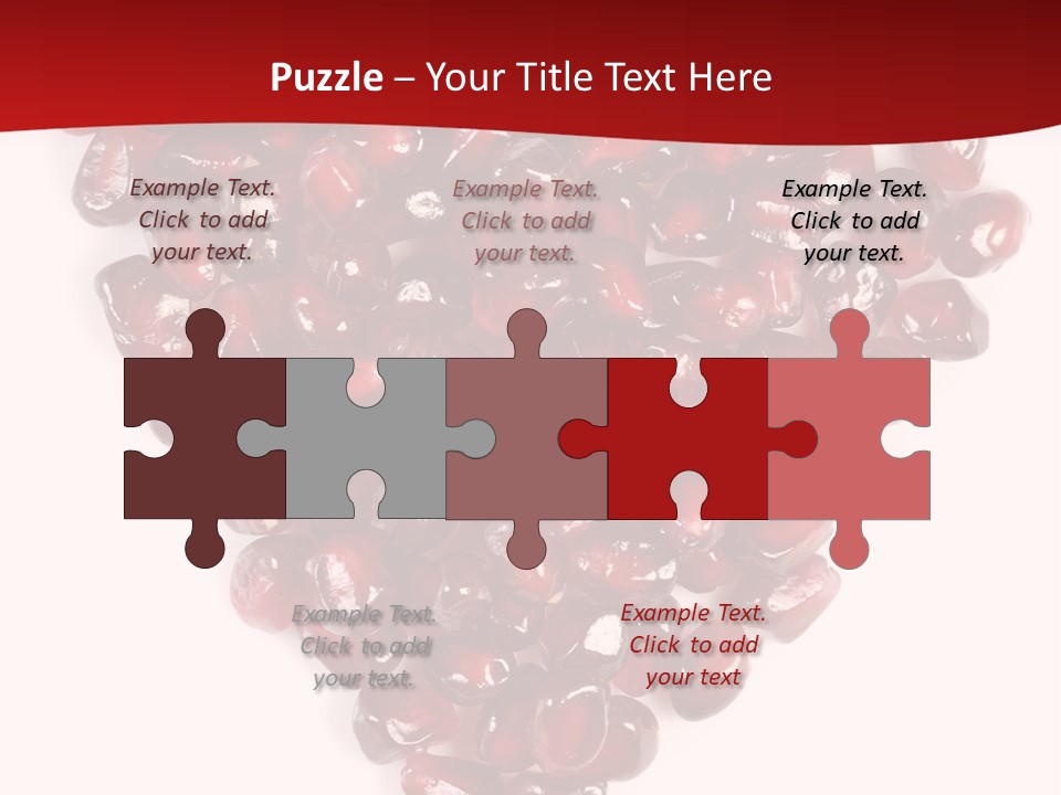 Heart Shaped Pomegranate Seeds, High Key, Vivid And Detailed PowerPoint Template