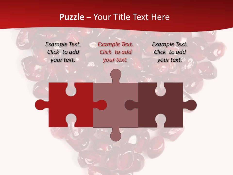 Heart Shaped Pomegranate Seeds, High Key, Vivid And Detailed PowerPoint Template