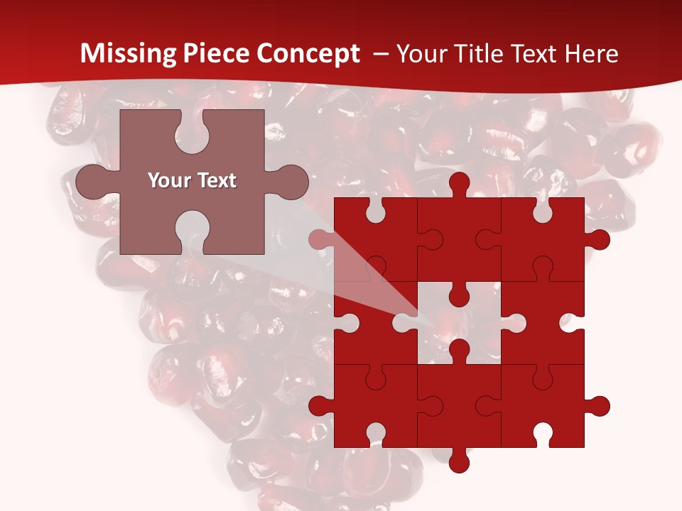 Heart Shaped Pomegranate Seeds, High Key, Vivid And Detailed PowerPoint Template