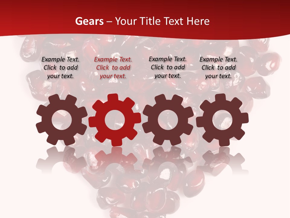 Heart Shaped Pomegranate Seeds, High Key, Vivid And Detailed PowerPoint Template