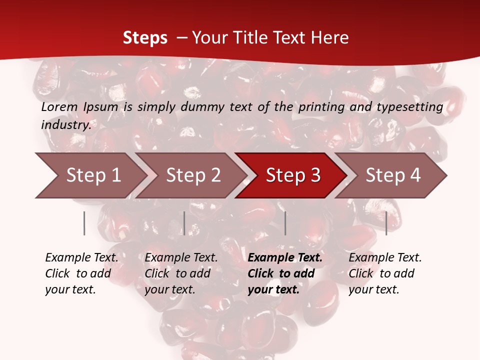 Heart Shaped Pomegranate Seeds, High Key, Vivid And Detailed PowerPoint Template