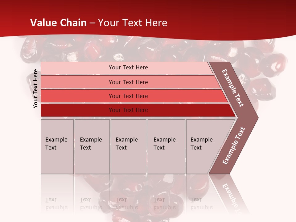 Heart Shaped Pomegranate Seeds, High Key, Vivid And Detailed PowerPoint Template