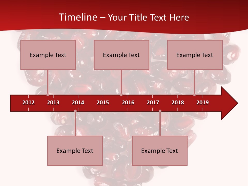 Heart Shaped Pomegranate Seeds, High Key, Vivid And Detailed PowerPoint Template