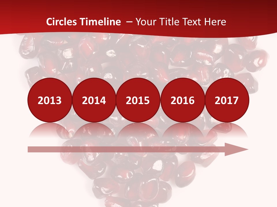 Heart Shaped Pomegranate Seeds, High Key, Vivid And Detailed PowerPoint Template