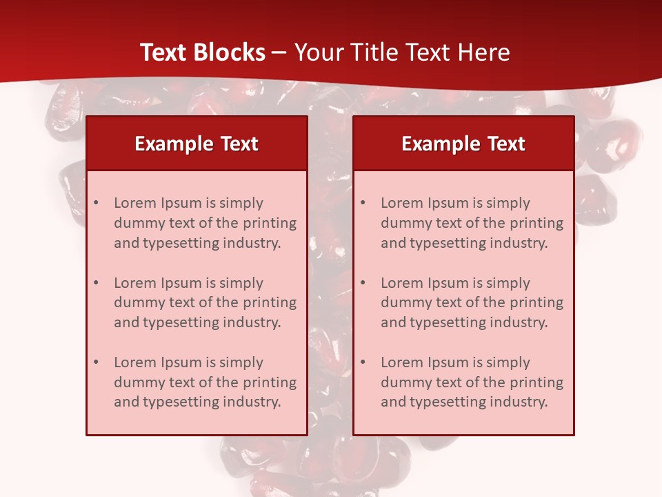 Heart Shaped Pomegranate Seeds, High Key, Vivid And Detailed PowerPoint Template