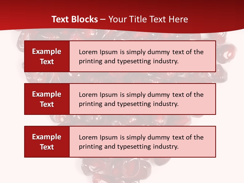 Heart Shaped Pomegranate Seeds, High Key, Vivid And Detailed PowerPoint Template