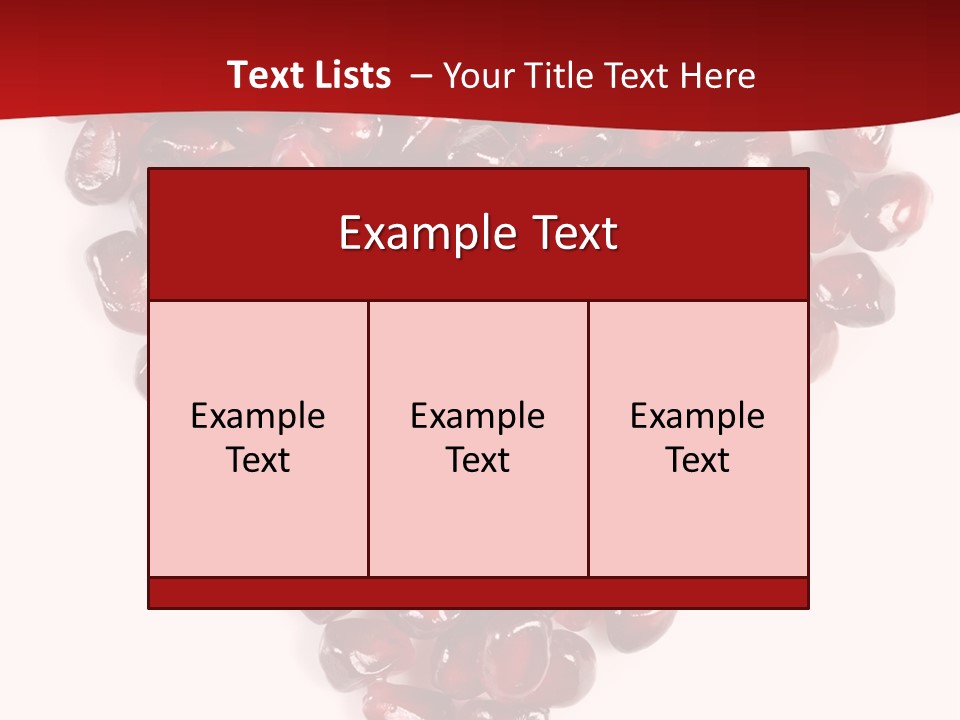 Heart Shaped Pomegranate Seeds, High Key, Vivid And Detailed PowerPoint Template