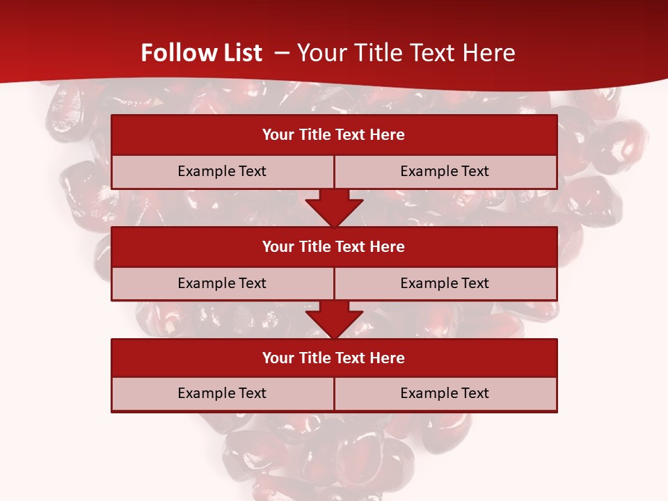 Heart Shaped Pomegranate Seeds, High Key, Vivid And Detailed PowerPoint Template