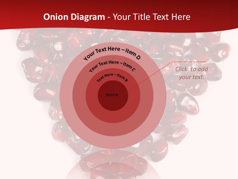 Heart Shaped Pomegranate Seeds, High Key, Vivid And Detailed PowerPoint Template