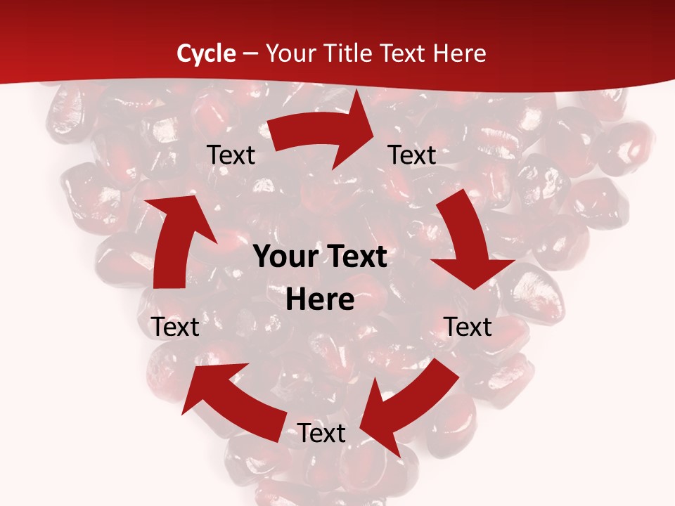 Heart Shaped Pomegranate Seeds, High Key, Vivid And Detailed PowerPoint Template