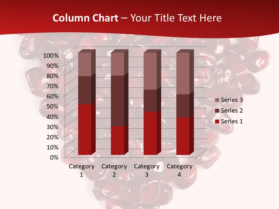 Heart Shaped Pomegranate Seeds, High Key, Vivid And Detailed PowerPoint Template