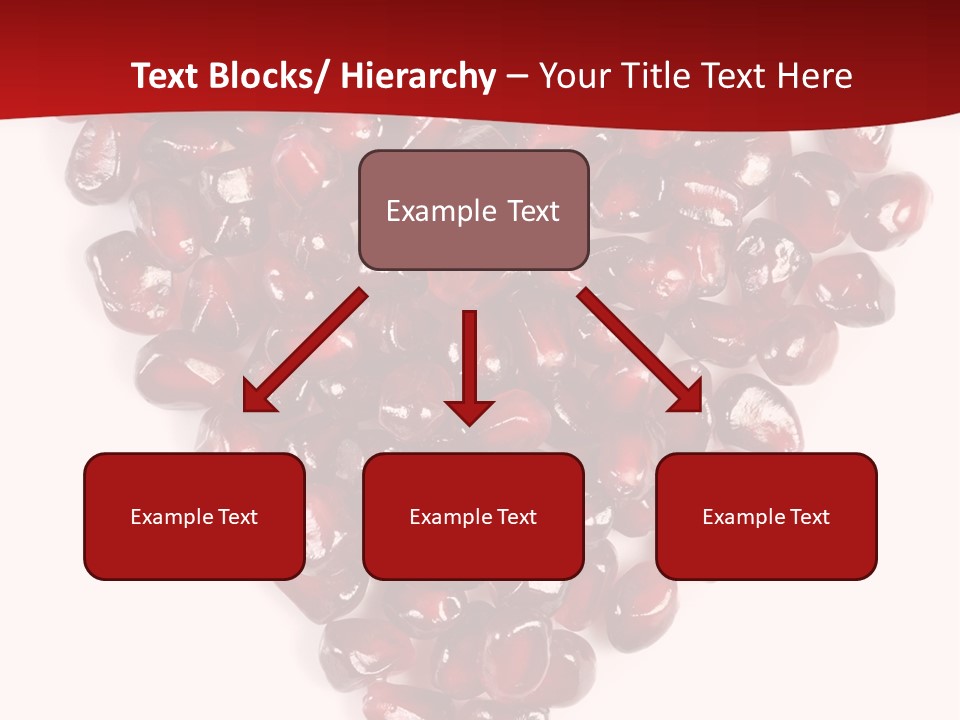 Heart Shaped Pomegranate Seeds, High Key, Vivid And Detailed PowerPoint Template