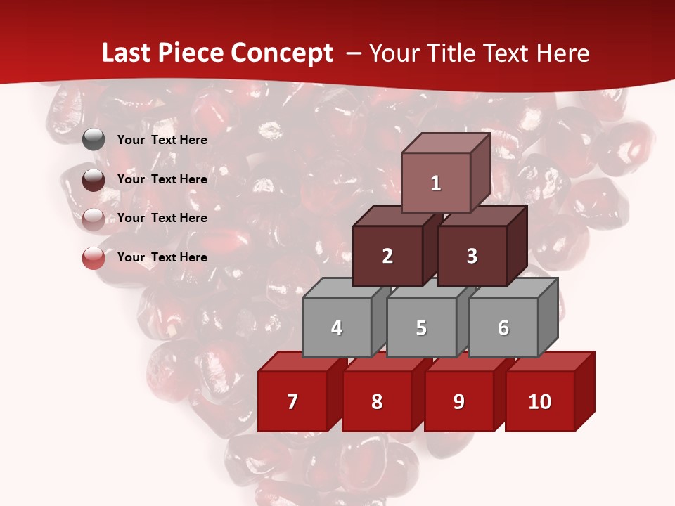 Heart Shaped Pomegranate Seeds, High Key, Vivid And Detailed PowerPoint Template
