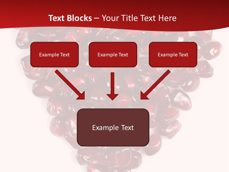 Heart Shaped Pomegranate Seeds, High Key, Vivid And Detailed PowerPoint Template
