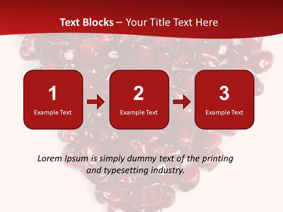 Heart Shaped Pomegranate Seeds, High Key, Vivid And Detailed PowerPoint Template