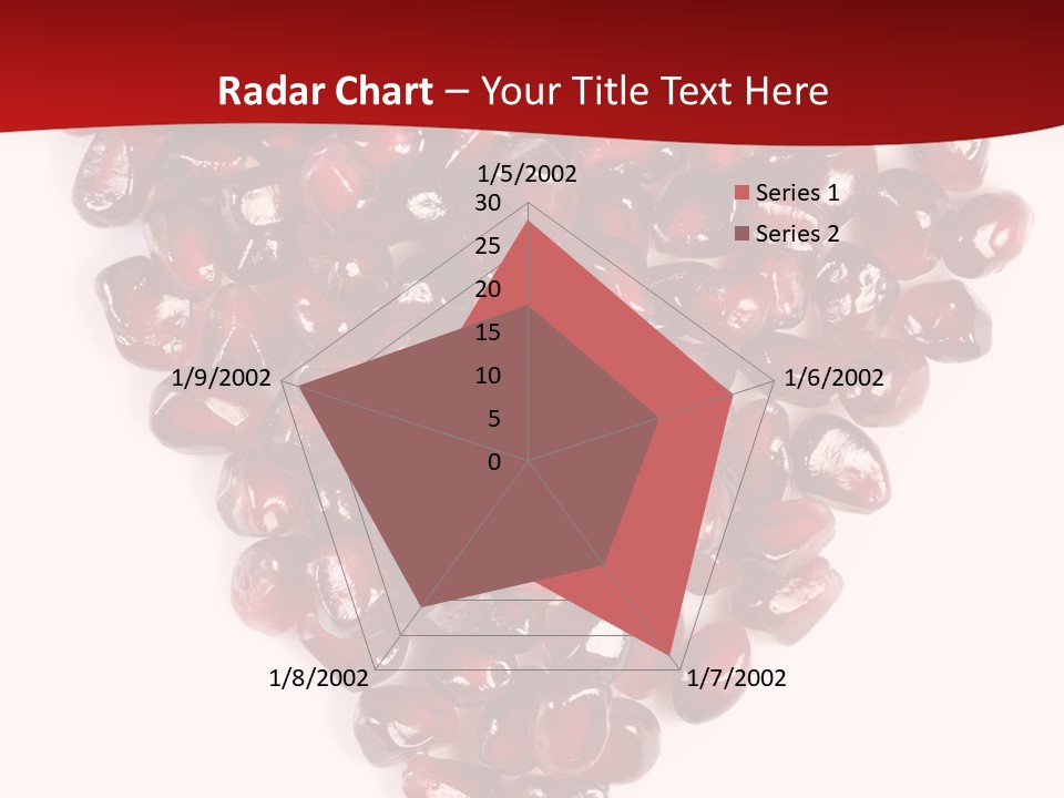 Heart Shaped Pomegranate Seeds, High Key, Vivid And Detailed PowerPoint Template