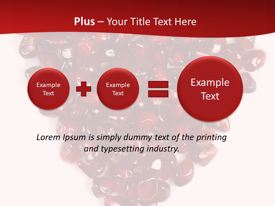 Heart Shaped Pomegranate Seeds, High Key, Vivid And Detailed PowerPoint Template