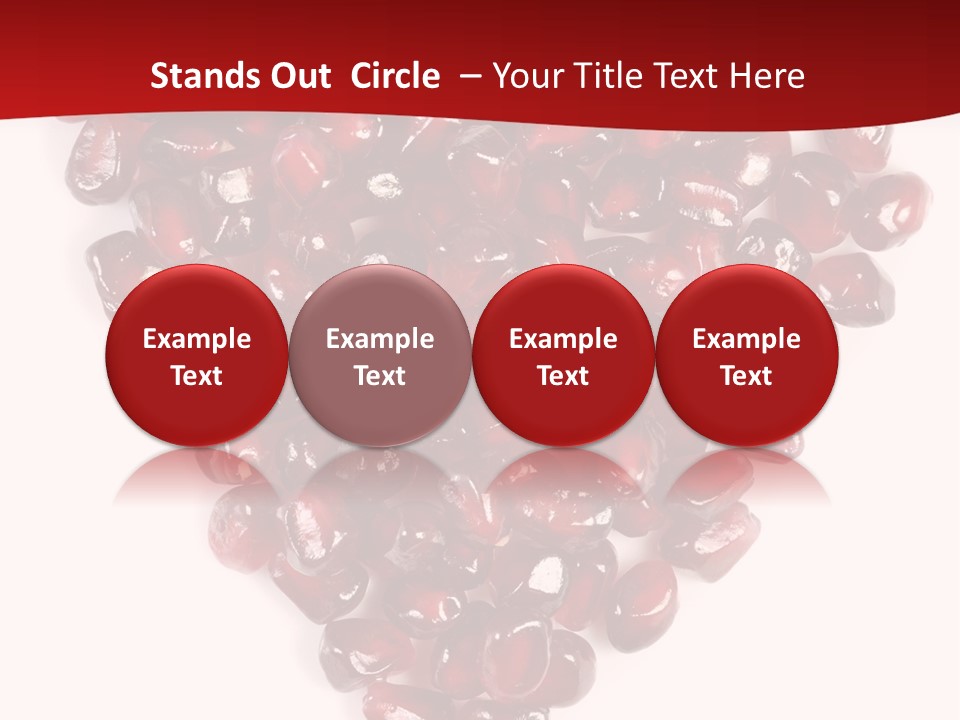 Heart Shaped Pomegranate Seeds, High Key, Vivid And Detailed PowerPoint Template