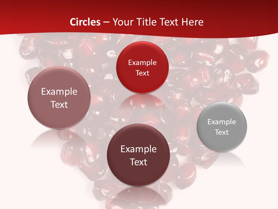 Heart Shaped Pomegranate Seeds, High Key, Vivid And Detailed PowerPoint Template