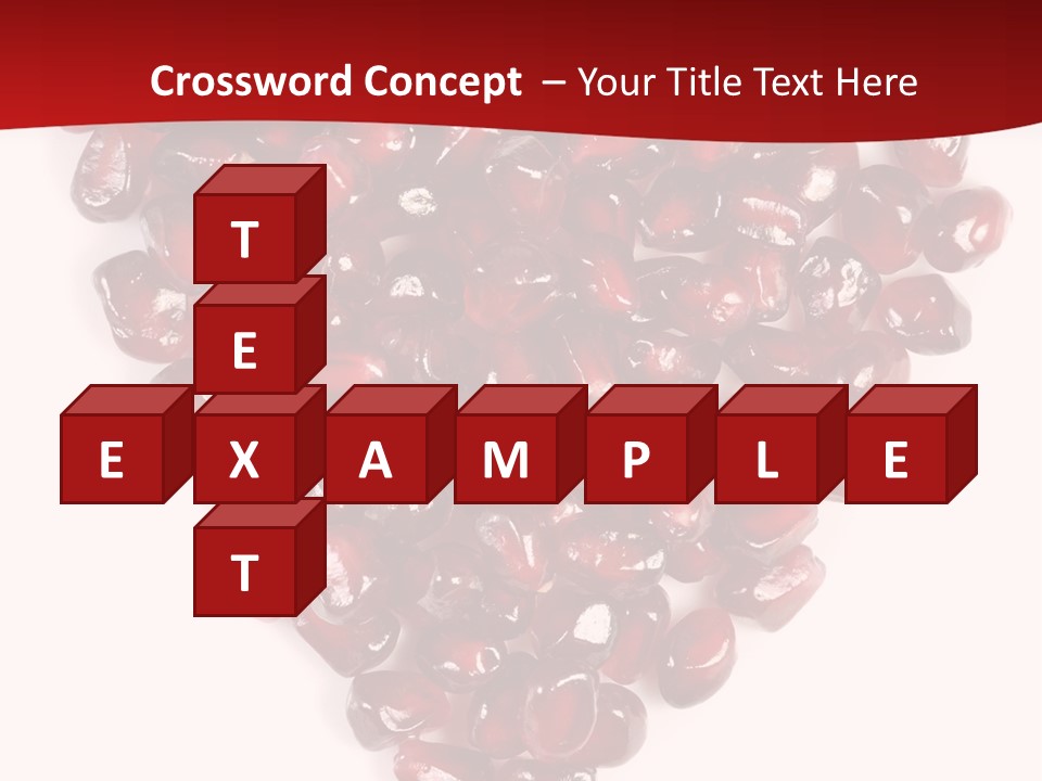 Heart Shaped Pomegranate Seeds, High Key, Vivid And Detailed PowerPoint Template