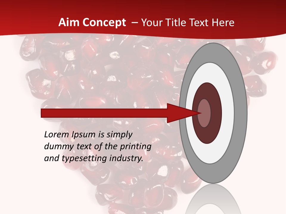 Heart Shaped Pomegranate Seeds, High Key, Vivid And Detailed PowerPoint Template