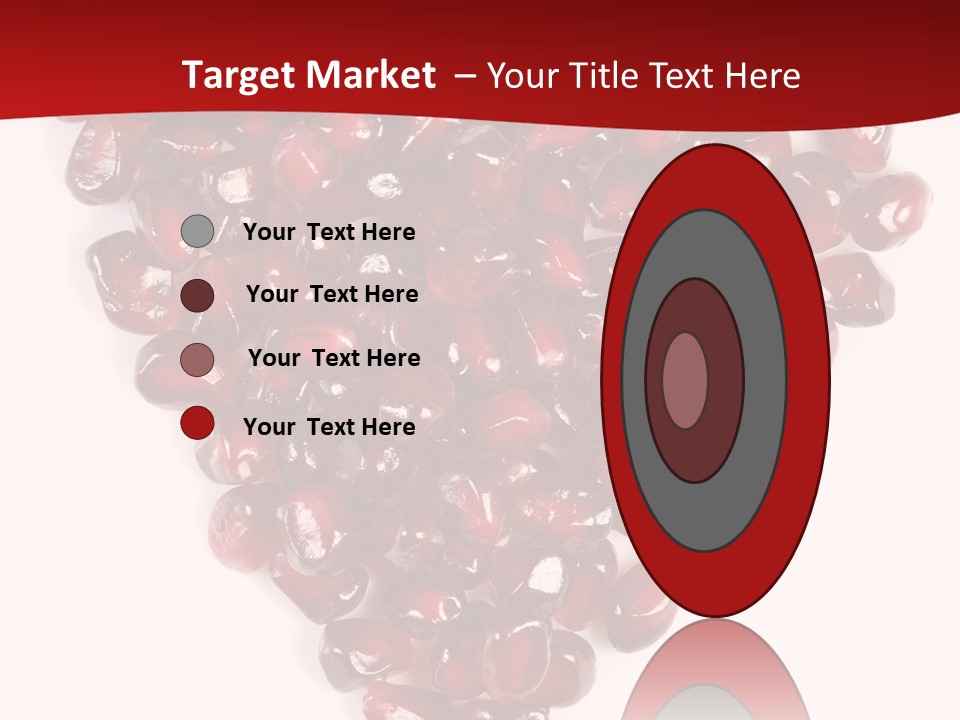 Heart Shaped Pomegranate Seeds, High Key, Vivid And Detailed PowerPoint Template