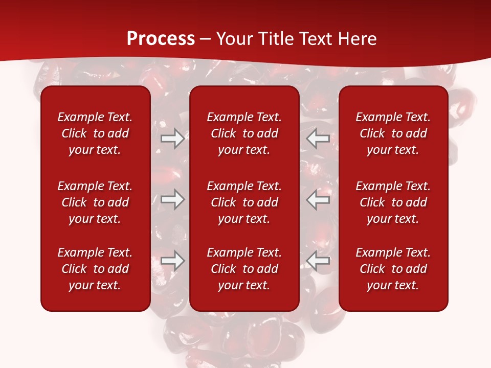 Heart Shaped Pomegranate Seeds, High Key, Vivid And Detailed PowerPoint Template
