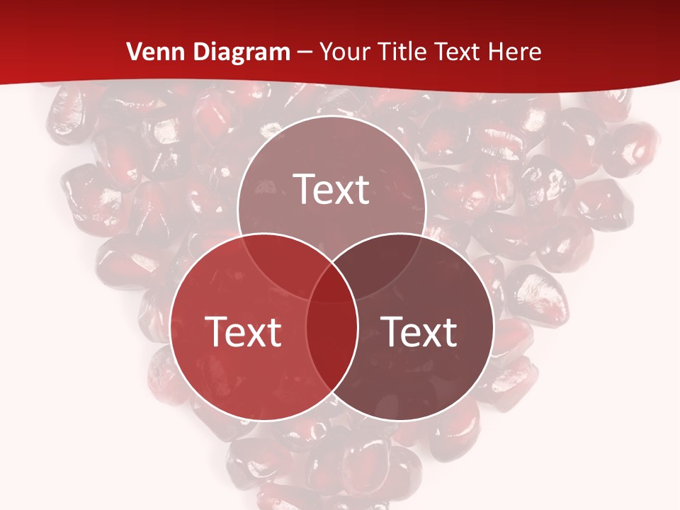 Heart Shaped Pomegranate Seeds, High Key, Vivid And Detailed PowerPoint Template