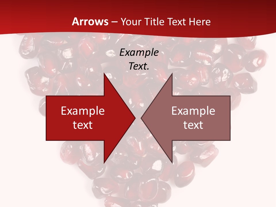 Heart Shaped Pomegranate Seeds, High Key, Vivid And Detailed PowerPoint Template