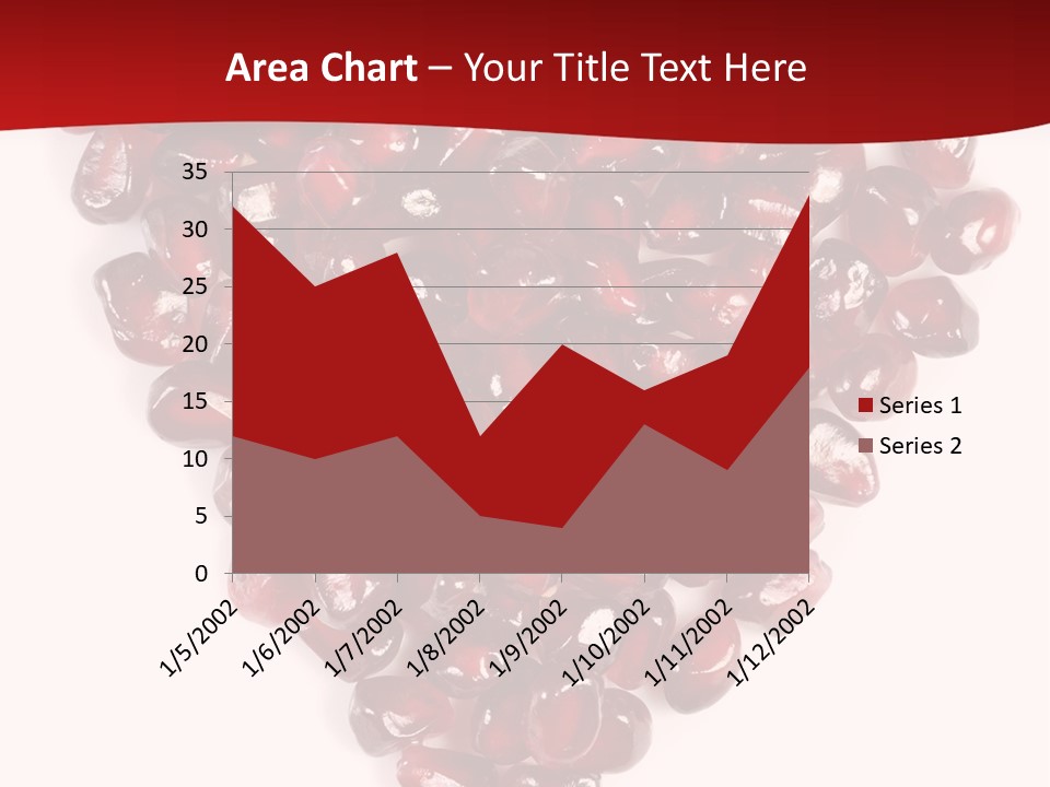 Heart Shaped Pomegranate Seeds, High Key, Vivid And Detailed PowerPoint Template