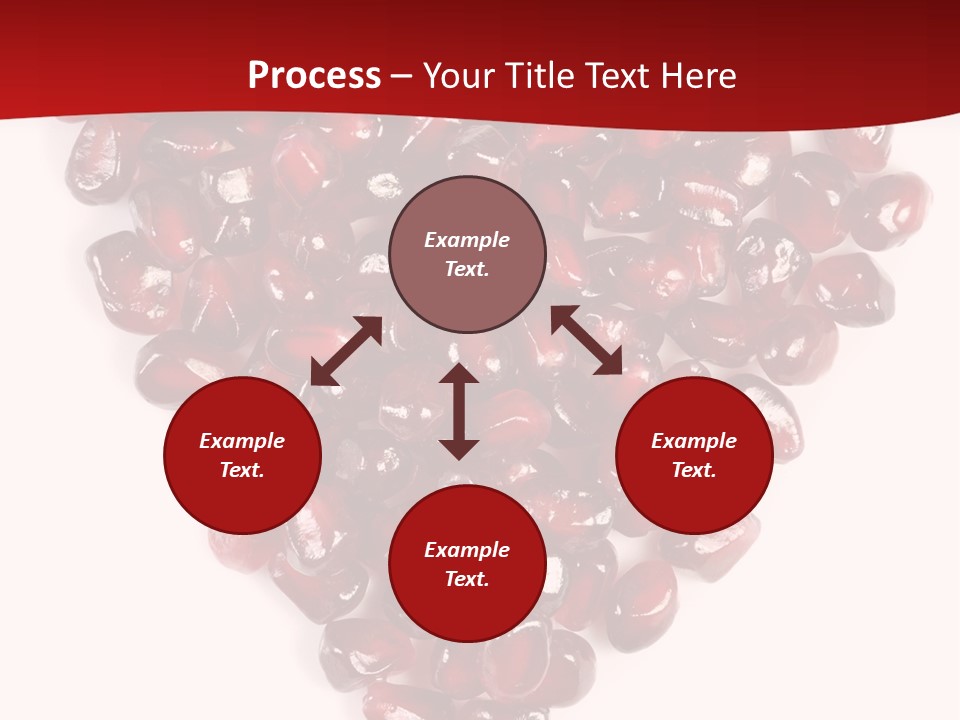 Heart Shaped Pomegranate Seeds, High Key, Vivid And Detailed PowerPoint Template