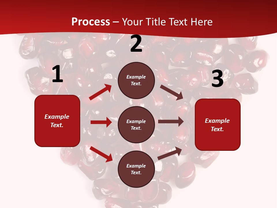 Heart Shaped Pomegranate Seeds, High Key, Vivid And Detailed PowerPoint Template