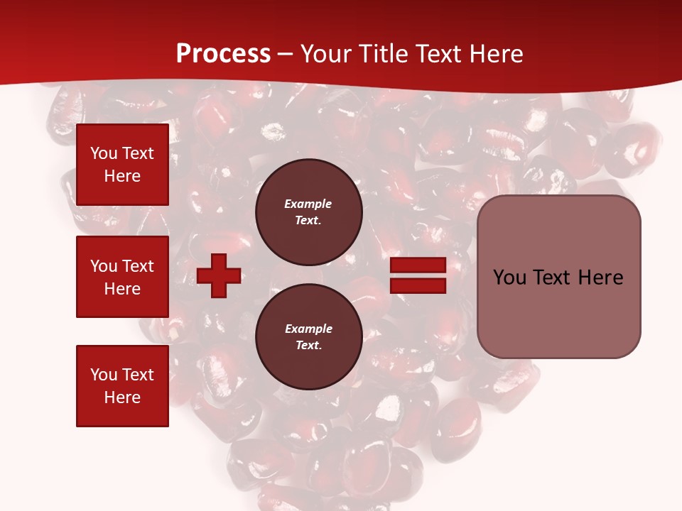 Heart Shaped Pomegranate Seeds, High Key, Vivid And Detailed PowerPoint Template