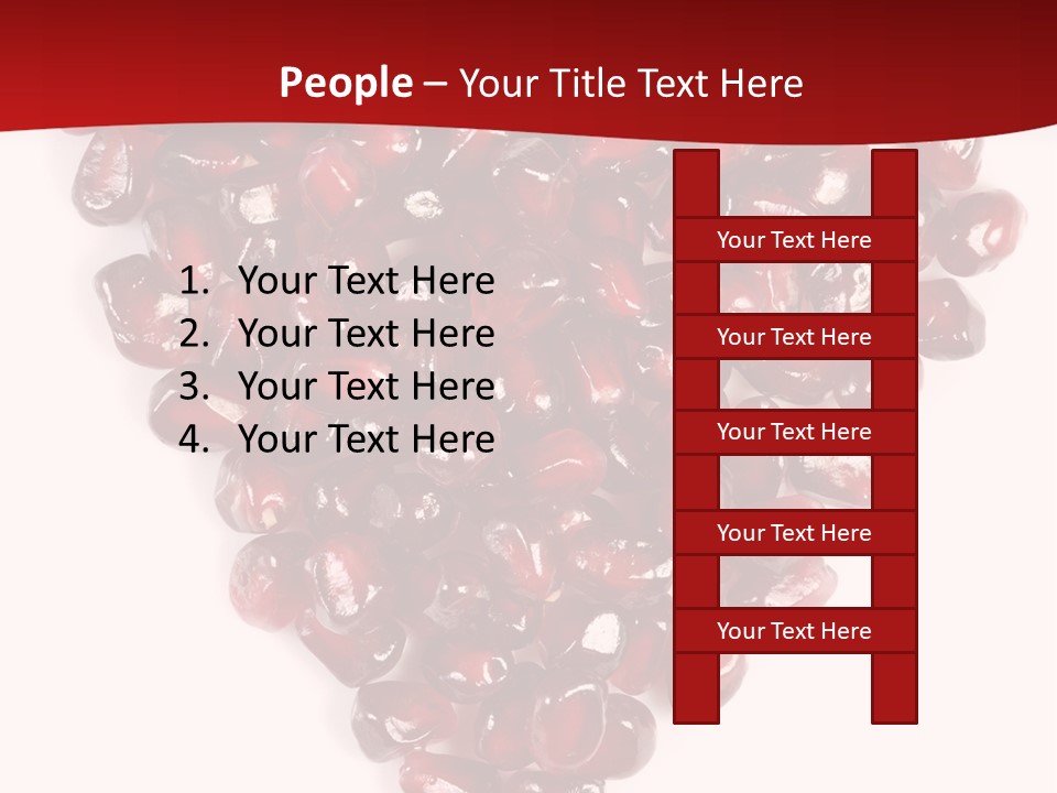 Heart Shaped Pomegranate Seeds, High Key, Vivid And Detailed PowerPoint Template