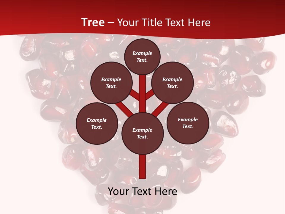 Heart Shaped Pomegranate Seeds, High Key, Vivid And Detailed PowerPoint Template