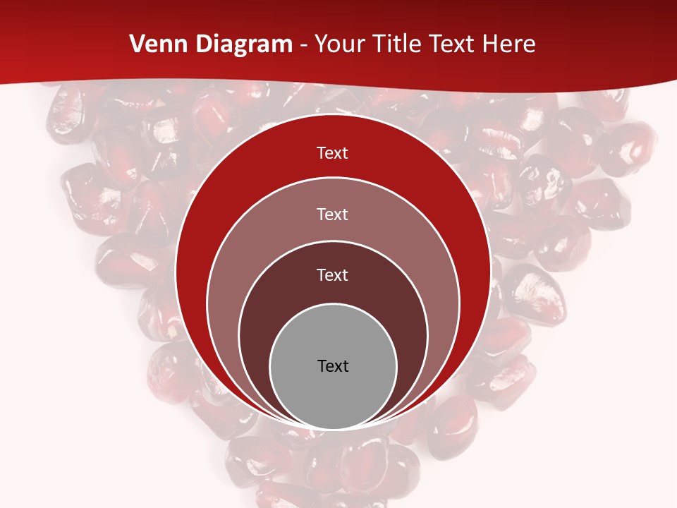 Heart Shaped Pomegranate Seeds, High Key, Vivid And Detailed PowerPoint Template