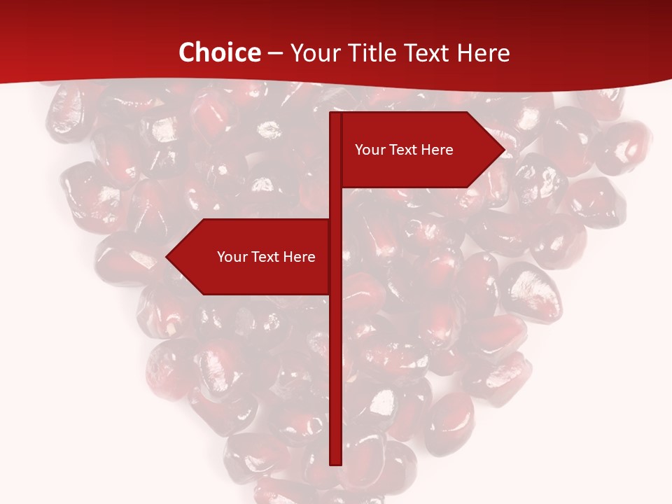 Heart Shaped Pomegranate Seeds, High Key, Vivid And Detailed PowerPoint Template