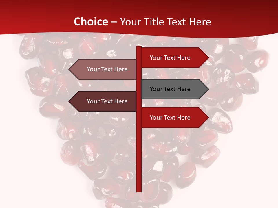 Heart Shaped Pomegranate Seeds, High Key, Vivid And Detailed PowerPoint Template